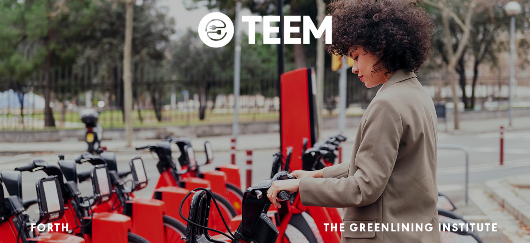 Woman of color exploring e-bikes. TEEM Platform